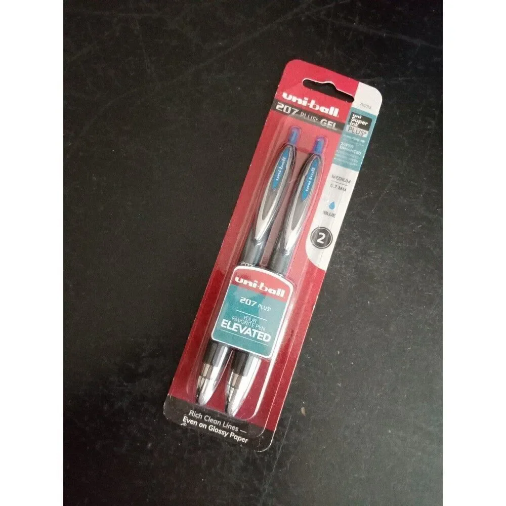 2 Blue Gel Pen Set UNI-Ball Medium #70233